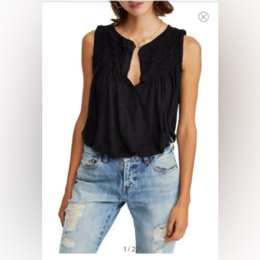 Free people linen blend tank , sz : XS